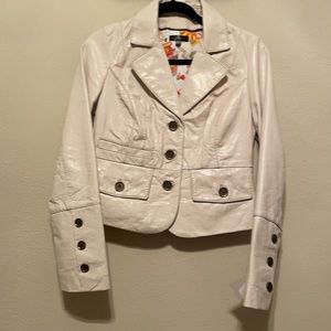 NWT cream leather jacket